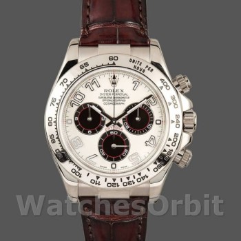 Replica Rolex Daytona 40mm heren-116519-Panda wijzerplaat-chocolade lederen band wit