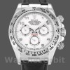 Replica Rolex Daytona 40mm Heren-116519-Witte Arabische Wijzerplaat-Zwarte Leren Band Witte Arabische
