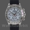 Replica Rolex Daytona 40mm Heren-116519-Witte Arabische Wijzerplaat-Zwarte Rubber Band Wit