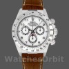 Replica Rolex Daytona 40mm Heren-116519-Witte Arabische Wijzerplaat-Bruin Lederen Band Wit