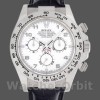 Replica Rolex Daytona 40mm Heren-116519-Witte wijzerplaat-Zwarte lederen band Wit