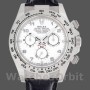 Replica Rolex Daytona 40mm Heren-116519-Witte wijzerplaat-Zwarte lederen band Wit