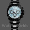 Replica Rolex Daytona 40mm Heren-116523-Zwart PVD/DLC Gecoat-Roestvrij Staal Ijsblauw