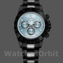 Replica Rolex Daytona 40mm Heren-116523-Zwart PVD/DLC Gecoat-Roestvrij Staal Ijsblauw
