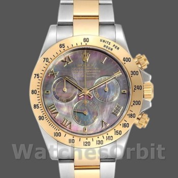 Replica Rolex Daytona 40mm Heren-116523-Roestvrij Staal-Zwart MOP Wijzerplaat MOP