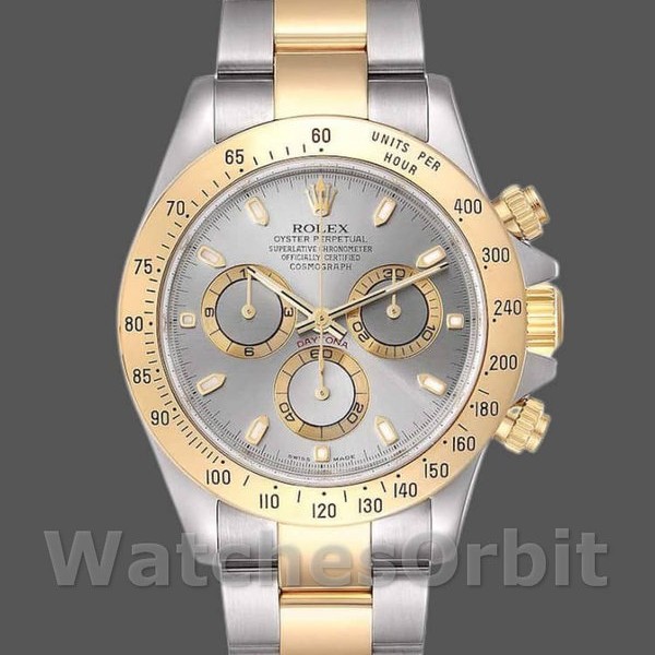 Replica Rolex Daytona 40mm Heren-116523-Roestvrij Staal-Grijze Leisteen Wijzerplaat Grijs
