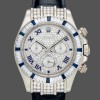 Replica Rolex Daytona 40mm Heren-116599-Pave Diamond Dial-Blauw Leren Band Blauw