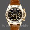 Replica Rolex Daytona 40mm Heren-16518-Zwarte Diamanten Wijzerplaat-Leren Band Zwart
