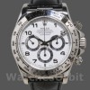 Replica Rolex Daytona 40mm Heren-16519-Witte wijzerplaat-Zwarte lederen band Wit