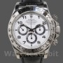 Replica Rolex Daytona 40mm Heren-16519-Witte wijzerplaat-Zwarte lederen band Wit