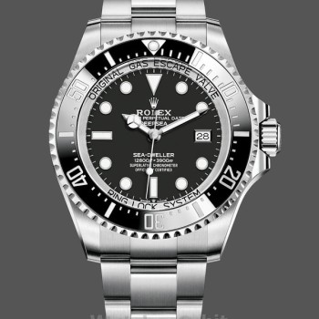 Replica Rolex Deepsea 44mm Heren-126660-Zwarte Wijzerplaat-Oyster Staal Zwart
