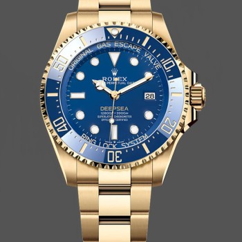 Replica Heren Rolex Deepsea-136668LB, uitgave 2024, goud, blauwe wijzerplaat