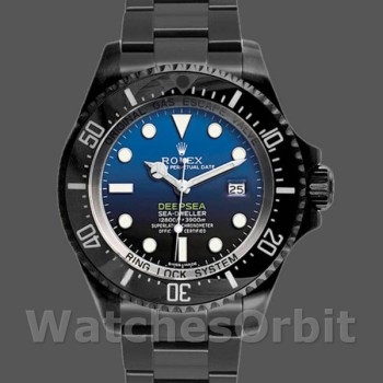 Replica Rolex Sea-Dweller Deepsea 44mm Heren-116660-PVD/DLC gecoat roestvrij staal-D-Blauwe wijzerplaat Blauw