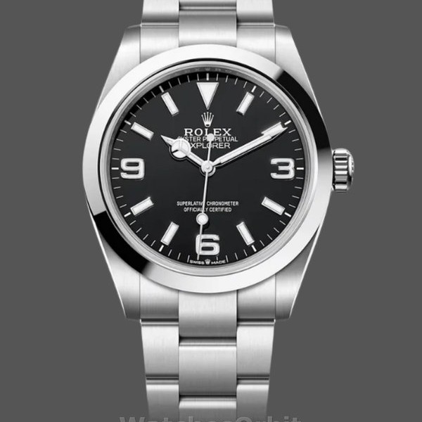 Replica Heren Rolex Explorer-224270, 40mm, Roestvrij Staal, Zwarte Wijzerplaat