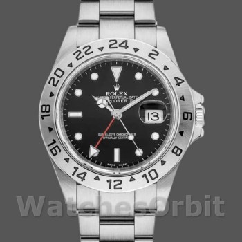 Replica Rolex Explorer II 40mm Heren-16570-Roestvrij Staal-Zwarte Wijzerplaat Zwart