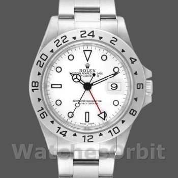 Replica Rolex Explorer II 40mm Heren-16570-Roestvrij Staal-Witte Wijzerplaat Wit