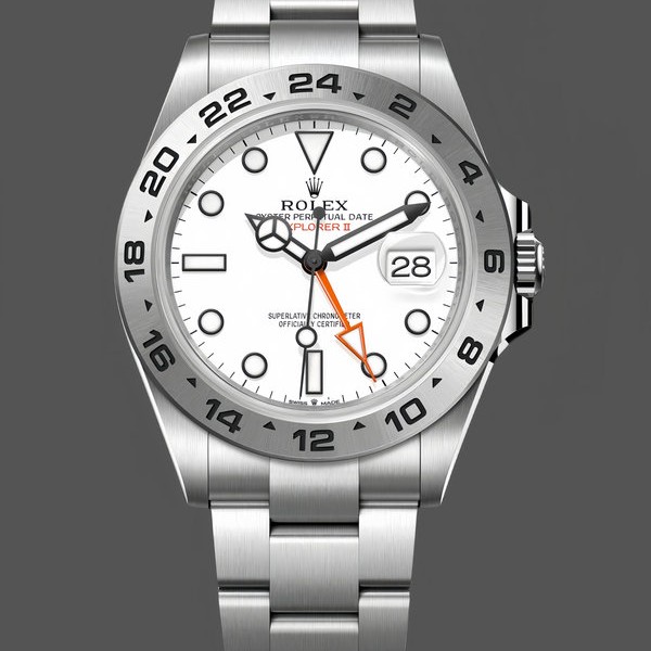 Replica Rolex Explorer II 42mm Heren-m226570 0001-Roestvrij Staal-Witte Wijzerplaat Wit