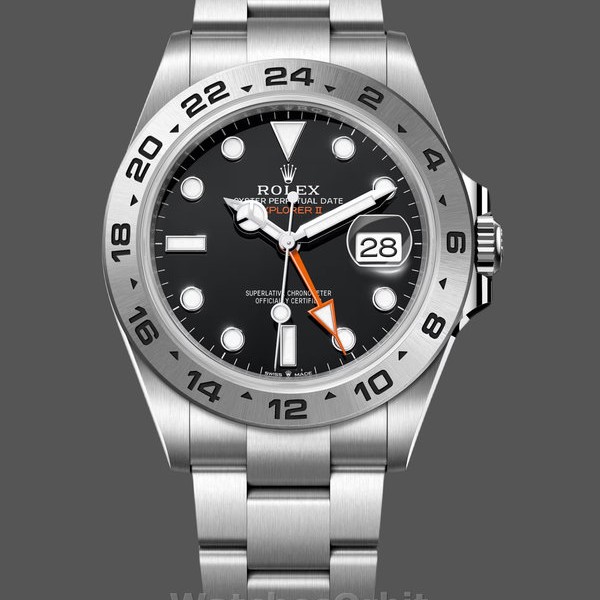Replica Rolex Explorer II 42mm Heren-m226570 0002-Roestvrij Staal-Zwarte Wijzerplaat Zwart