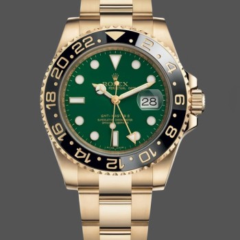 Replica Rolex GMT-Master II 40mm Heren-116718LN-Oyster Armband-Groene Wijzerplaat Groen