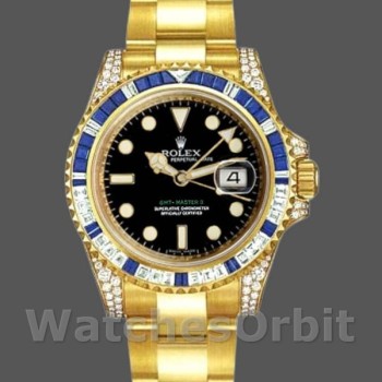 Replica Rolex GMT-Master II 40mm Heren-116758-Diamond-Zwarte Wijzerplaat Zwart