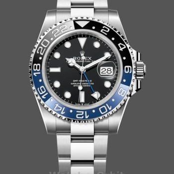 Replica Heren Rolex GMT-Master II-126710BLNR 0003, 40mm, Roestvrij Staal, Zwarte Wijzerplaat, Heren Zwart