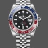 Replica Heren Rolex GMT-Master II Roestvrij Staal 40MM met zwarte wijzerplaat en rode ring Zwart