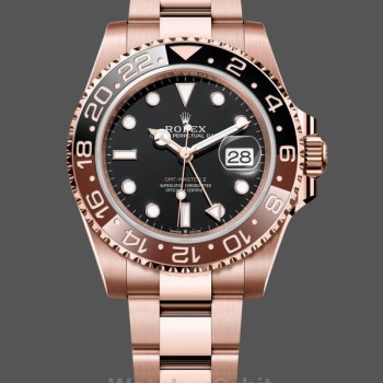 Replica Rolex GMT-Master II 40mm Heren-126715CHNR-Zwarte wijzerplaat-Everose kast Zwart