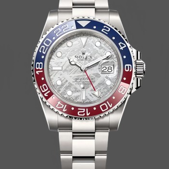 Replica Heren Rolex GMT-Master II-126719 0002, 40mm, Witgoud, Meteorietgrijze Wijzerplaat, Heren Meteorietgrijs