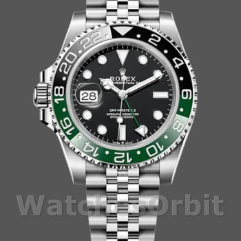Replica Heren Rolex GMT-Master II-126720VTNR, 40mm, Roestvrij Staal, Zwarte Wijzerplaat, Heren Zwart
