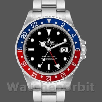 Replica Heren Rolex GMT-Master II-16710, 40mm, Zwarte Wijzerplaat, Blauwe Rode Pepsi Bezel, Heren Zwart