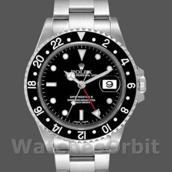 Replica Heren Rolex GMT-Master II-16710, 40mm, Zwarte Wijzerplaat, Roestvrijstalen Kast, Heren Zwart