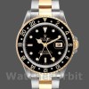 Replica Rolex GMT-Master II 40mm Heren-16713LN-Staal & Geelgoud-Zwarte Wijzerplaat Zwart