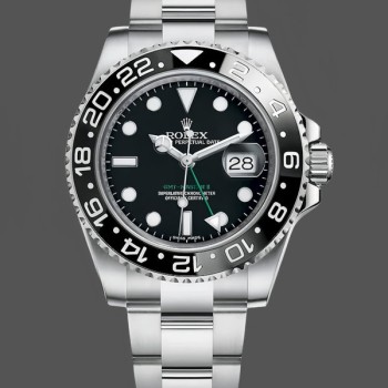 Replica Heren Rolex GMT-Master II 40mm Zwarte Bezel 116710LN Herenhorloge Zwarte Wijzerplaat