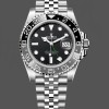 Replica Heren Rolex GMT Master II-M126710GRNR 0003, 40mm, Staal & 18K Geelgoud, Automatisch, Zwarte Wijzerplaat Zwart