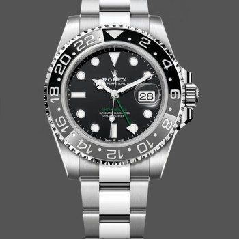 Replica Heren Rolex GMT-Master II Groen met zwarte rand M126710GRNR 40MM Automatisch Zwart