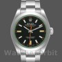 Replica Rolex Milgauss 40mm Heren-116400GV-Roestvrij Staal-Zwarte Wijzerplaat Zwart