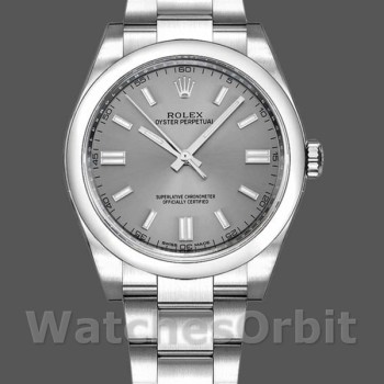 Replica Unisex's Rolex Oyster Perpetual 36mm Unisex-116000-Rhodium Grijze Wijzerplaat