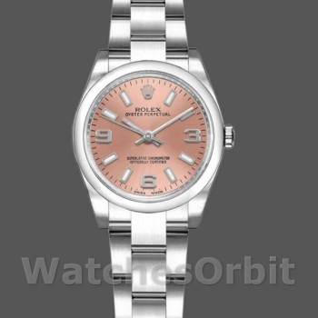 Replica Rolex Oyster Perpetual 26mm voor dames-176200-Roze Wijzerplaat-Domed Bezel Roze