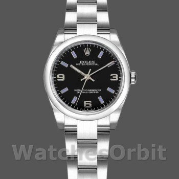 Replica Rolex Oyster Perpetual 26mm voor dames-176200-roestvrij staal-blauwe index wijzerplaat