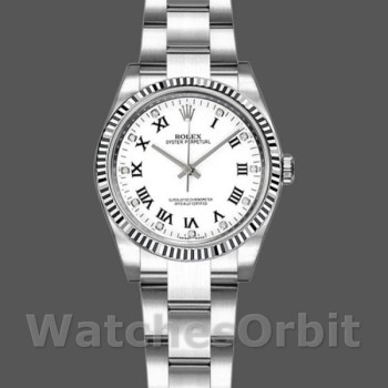 Replica Rolex Oyster Perpetual 26mm voor dames-176234-Witte Romeinse wijzerplaat Wit