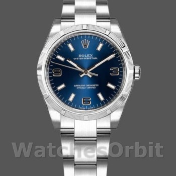 Replica Rolex Oyster Perpetual 31mm voor dames-177210-Blauwe wijzerplaat-Roestvrij staal Blauw
