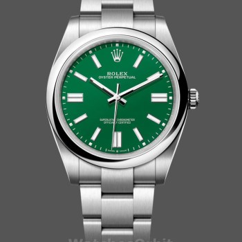 Replica Rolex Oyster Perpetual 41 voor heren Groene wijzerplaat Roestvrij staal 124300 Groene wijzerplaat