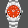 Replica Rolex Oyster Perpetual-126000 0007, Oystersteel, Koraal Rode Wijzerplaat, Oysterband Rood