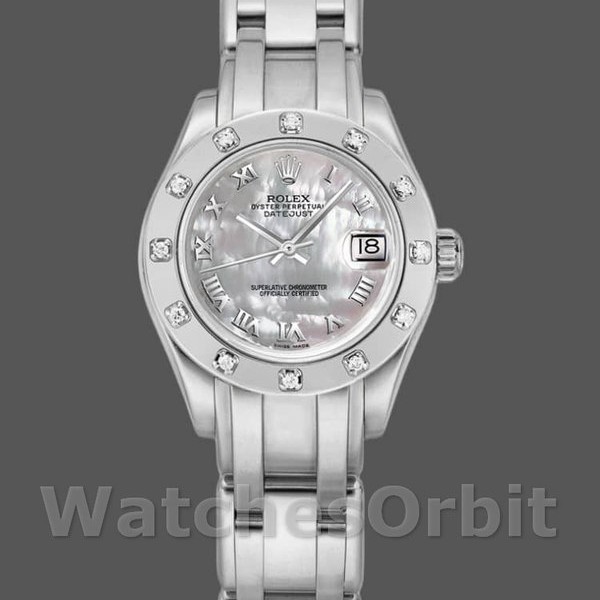 Replica Rolex Pearlmaster 29mm Dames-80319-MOP Romeinse wijzerplaat Luxe