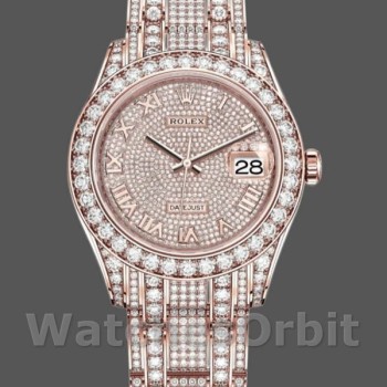 Replica Rolex Pearlmaster 39mm Heren-86405RBR-Everose Goud-Gegolfd Diamanten Wijzerplaat Luxe