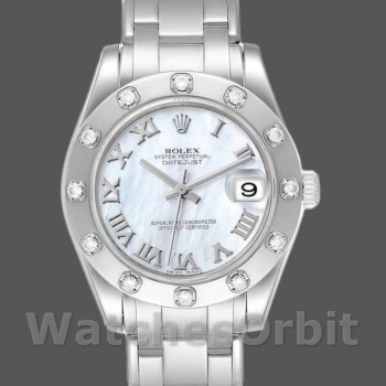 Replica Rolex Pearlmaster 34mm Dames-81319-MOP Wijzerplaat Luxe