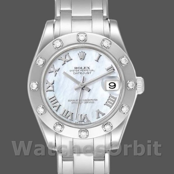 Replica Rolex Pearlmaster 34mm Dames-81319-MOP Wijzerplaat Luxe