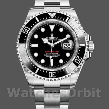 Replica Rolex Sea-Dweller 43mm Heren-126600-Roestvrij Staal-Zwarte Wijzerplaat Zwart