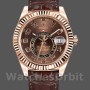 Replica Rolex Sky-Dweller 42mm Heren-326135-Chocolade Arabisch Sunray Bruine Wijzerplaat
