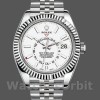 Replica Rolex Sky-Dweller 42mm Heren-326934-Gefleerde rand-Witte wijzerplaat Wit